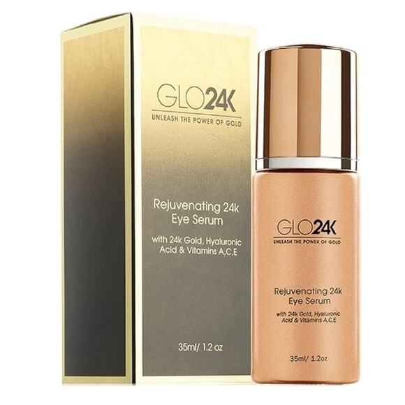 GLO24K EYE SERUM MINIMIZES FINE LINES, PUFFINESS, AND DARK CIRCLES, CROW'S FEET - Picture 6 of 6